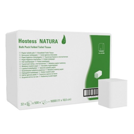 Toilettenpapier Einzelblatt Hostess Natura Kimberly-Clark 32 Pakete
