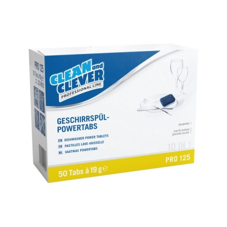 CLEAN and CLEVER Geschirrspül-Powertabs 10 in 1 PRO 125 5 Boxen