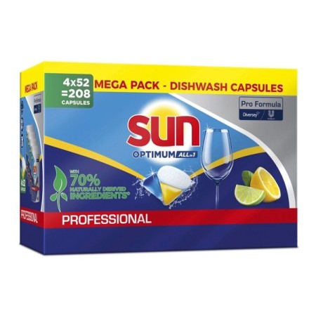 Sun Professional Optimum All in 1 Tabs Geschirrspültabs 208 Stück (4 x 52)