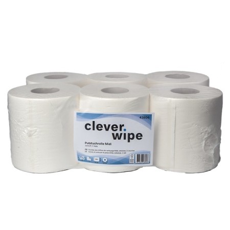 Papierwischtücher Midi Clever Wipe 6 Rollen