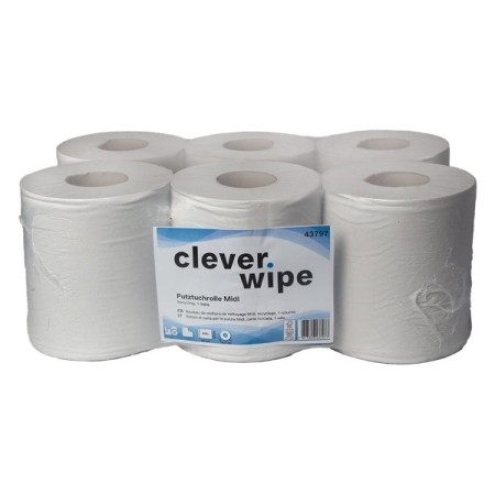 Papierwischtücher Midi Clever Wipe 6 Rollen