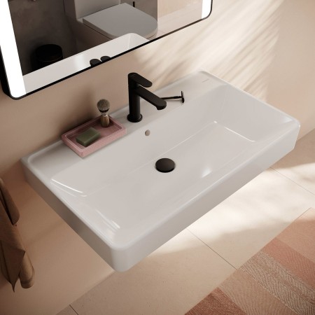 hansgrohe Xanuia Q Waschtisch 800/480 mit Hahnloch und Überlauf, SmartClean