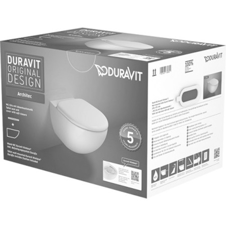 Duravit Architec Wand-WC-Set, Tiefspüler inkl. WC-Sitz 0069690000