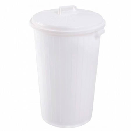 Abfalleimer aus Kunststoff mit Deckel, weiss Ø 37 cm 1 Stück