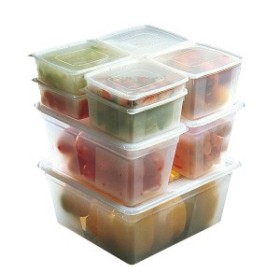 Behälter mit Deckel 7.5l PP transparent 1/2 GN 325x265x 4 Stück