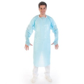 Untersuchungskittel CPE mit Daumenloch 100 Stück (4 x 25)