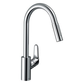 hansgrohe Focus M41 Einhebel-Küchenarmatur 240 Eco, Ausziehbrause, 2jet, sBox