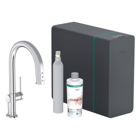 hansgrohe Aqittura M91 SodaSystem 210, Ausziehauslauf, 1 Strahlart, sBox lite, Starter Set