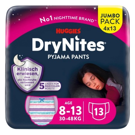 Huggies DryNites Pyjama Windeln für Mädchen 52 Stück (4 x 13)