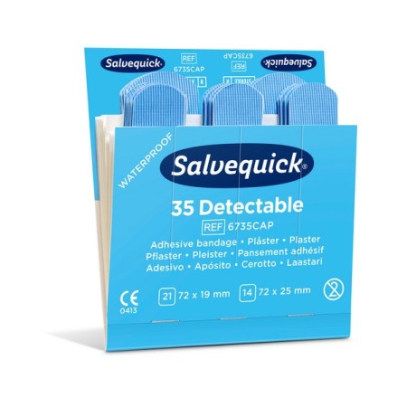 Salvequick Blue Detectable Pflaster 6 Stück