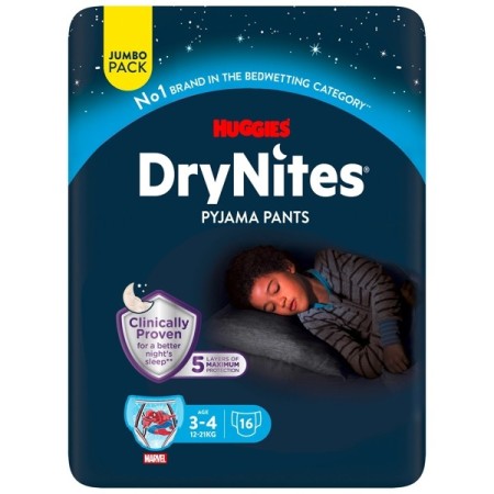 Huggies DryNites Pyjama Windeln für Jungs 64 Stück (4 x 16)