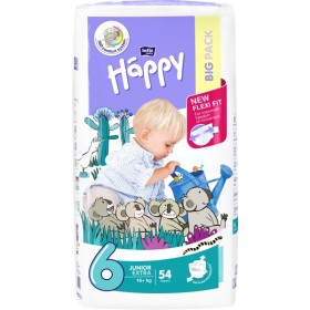 Happy Junior Extra 16 Kg + No. 6 216 Stück (4 x 54) Happy Junior Extra 16 Kg + No. 6 216 Stück (4 x 54)