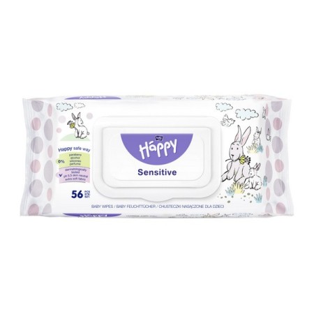 Happy Sensitive mit Aloe Feuchtpflegetücher 672 Stück (12 x 56)
