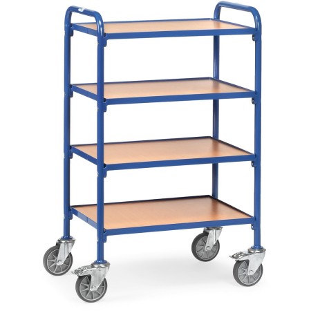 Beistellwagen mit Holzwerkstoffplatten, Ladefläche 630 x 470 mm