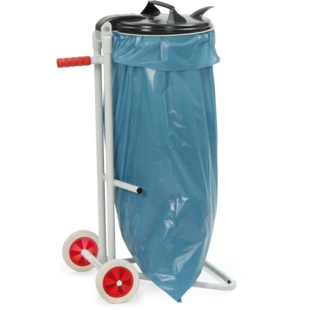Fetra Abfallsammler mit 2 Standfüssen und 2 Vollgummirädern mit Rollen 150 mm
