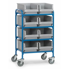 Fetra Beistellwagen mit 2x4 Kunstoff-Sichtlagerkästen, Ladefläche 630 x 470 mm Fetra Beistellwagen mit 2x4 Kunstoff-Sichtlagerkästen, Ladefläche 630 x 470 mm