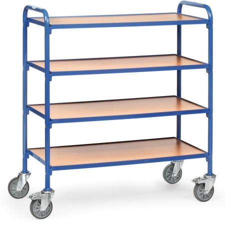 Fetra Beistellwagen mit Holzwerkstoffplatten, Ladefläche 940 x 470 mm