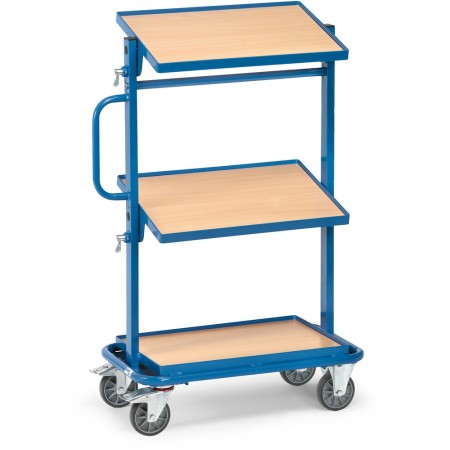 Fetra Beistellwagen mit neigbaren Bodenplatten, Ladefläche 600 x 400 mm