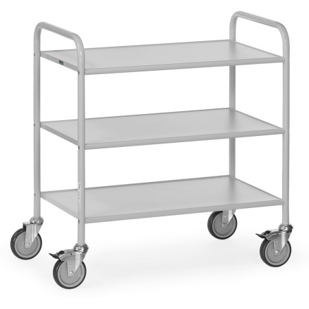 Fetra Bürowagen mit 3 Böden, Ladefläche 800 x 500 mm, grau