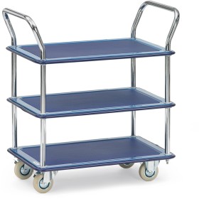 Fetra Ganzstahlwagen mit 3 Böden, Ladefläche 790 x 480 mm