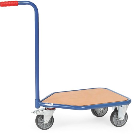Fetra Griffroller mit 3 Rädern, Holzplattform, Ladefläche 600 x 450 mm