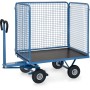 Fetra Handpritschenwagen mit 4 Drahtgitterwänden, 1000 mm hoch, Luftbereifung