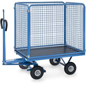 Fetra Handpritschenwagen mit 4 Drahtgitterwänden, 1000 mm hoch, Luftbereifung, Zugöse an Deichsel Fetra Handpritschenwagen mit 4 Drahtgitterwänden, 1000 mm hoch, Luftbereifung, Zugöse an Deichsel