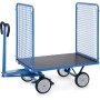 Fetra Handpritschenwagen mit 4 Drahtgitterwänden, 1000 mm hoch, Vollgummibereifung