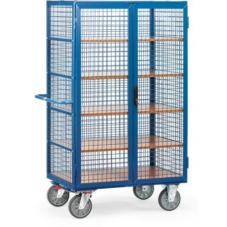 Fetra Kastenwagen 750 kg, mit TOTALSTOP, Doppelflügeltür und Treibriegelverschluss, blau