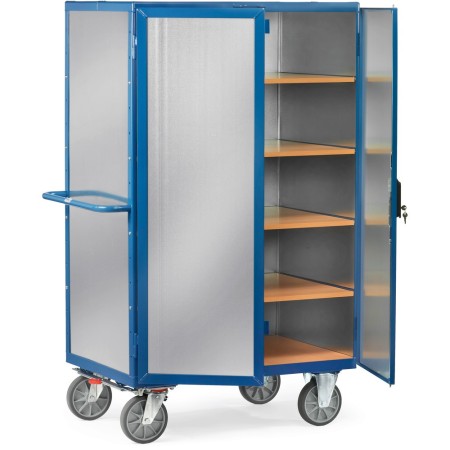 Fetra Kastenwagen 750 kg, mit TOTALSTOP, Stahlblech verzinkt, Treibriegelverschluss