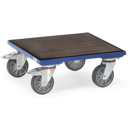 Fetra Kistenroller mit Holz-Plattform mit Riefengummi