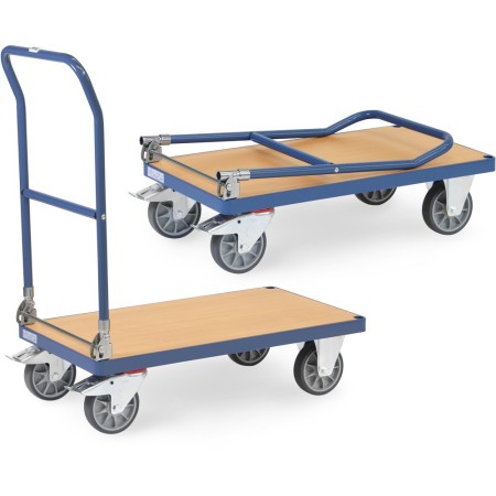 Fetra Klappwagen bis 600 kg Tragkraft, Schiebebügel klappbar, blau