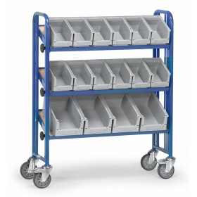 Fetra Montagewagen mit Bodenplatten, einseitige Ausführung mit Sichtlagerkästen Fetra Montagewagen mit Bodenplatten, einseitige Ausführung mit Sichtlagerkästen