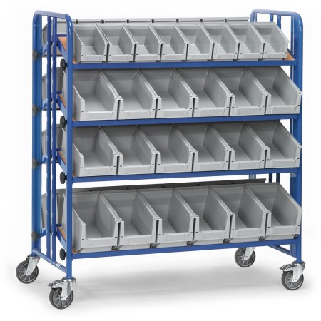 Fetra Montagewagen mit Kästen, zweiseitige Ausführung, Ladefläche 1280 x 2x 315 mm