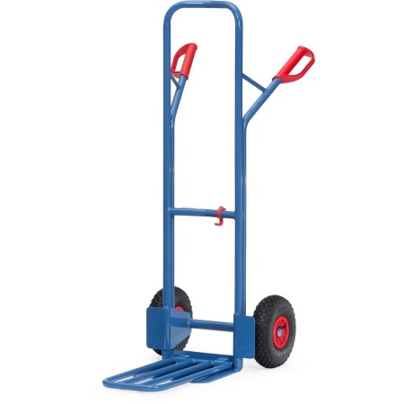 Fetra Paketkarre, Tragkraft 300 kg, Höhe 1300 mm, mit Stahlblech- und Klappschaufel