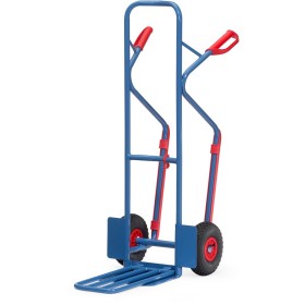 Fetra Paketkarre, Tragkraft 300 kg, Höhe 1300 mm, mit Stahlblech- und Klappschaufel und Kunststoffgleitkufen Fetra Paketkarre, Tragkraft 300 kg, Höhe 1300 mm, mit Stahlblech- und Klappschaufel und Kunststoffgleitkufen