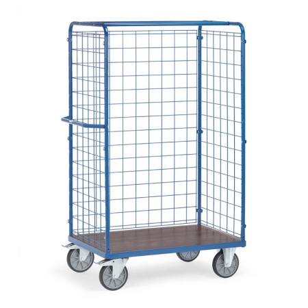 Fetra Paketwagen mit Drahtgitterwänden, 1800 mm, mit wasserfester Plattform