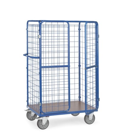 Fetra Paketwagen mit Drahtgitterwänden, Doppelflügeltür + Dach, mit wasserfester Plattform, Höhe 1800 mm