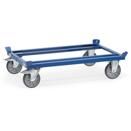 Fetra Paletten-Fahrgestell, 750 kg, 1200 x 800 mm, TPE-Bereifung, blau,