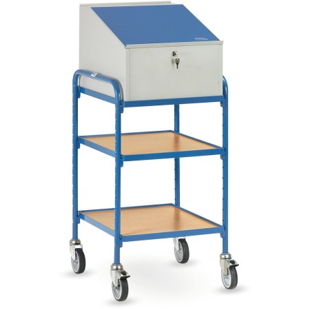 Fetra Rollpult mit 2 Ablageböden und Schreibpult-Aufsatz, Ladefläche 500 x 600 mm