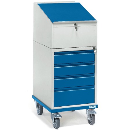 Fetra Rollpult mit 4 Schubladen und Schreibpult-Aufsatz