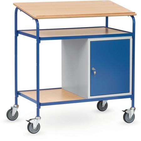 Fetra Rollpult mit Schreibfläche und Stahlschrank, Ladefläche 1000 x 600 mm