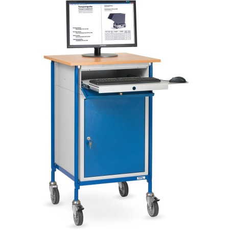 Fetra Rollpult mit waagerechter Schreibfläche und Stahlschrank, Ladefläche 650 x 650 mm