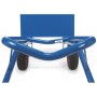 Fetra Stahlrohrkarre, Lufträder, Tragkraft 300 kg, Höhe 1300 mm, Gleitkufen, blau