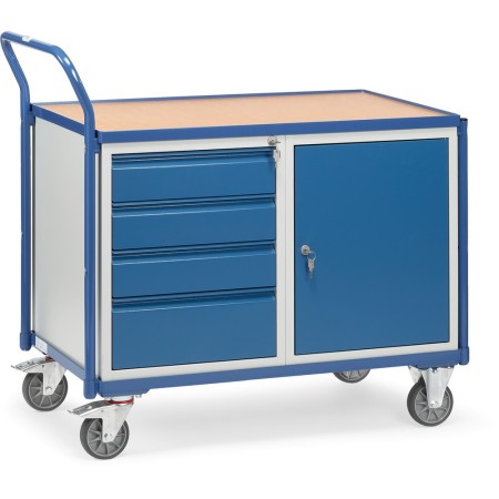 Fetra Tischwagen mit 1 Schrank und 4 Schubladen, umlaufender Rand
