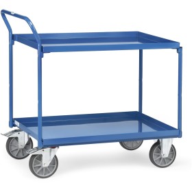 Fetra Tischwagen mit 2 Blechwannen, Griff hochstehend