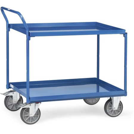 Fetra Tischwagen mit 2 Blechwannen, Griff hochstehend