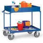 Fetra Tischwagen mit 2 Blechwannen, obere Etage 150 mm Rand