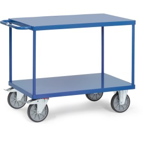 Fetra Tischwagen mit 2 Stahlblech-Plattformen, bündig mit Rahmen, Tragkraft 500 / 600 kg