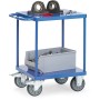Fetra Tischwagen mit 2 Stahlblech-Plattformen, quadratische Ladefläche, bündig mit Rahmen, Tragkraft 500 kg